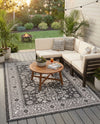 Tribal Terrace Treasures Collection Area Rug -  Incan Isle (Charcoal Gray) Rectangle Charcoal Gray  lifestyle 11