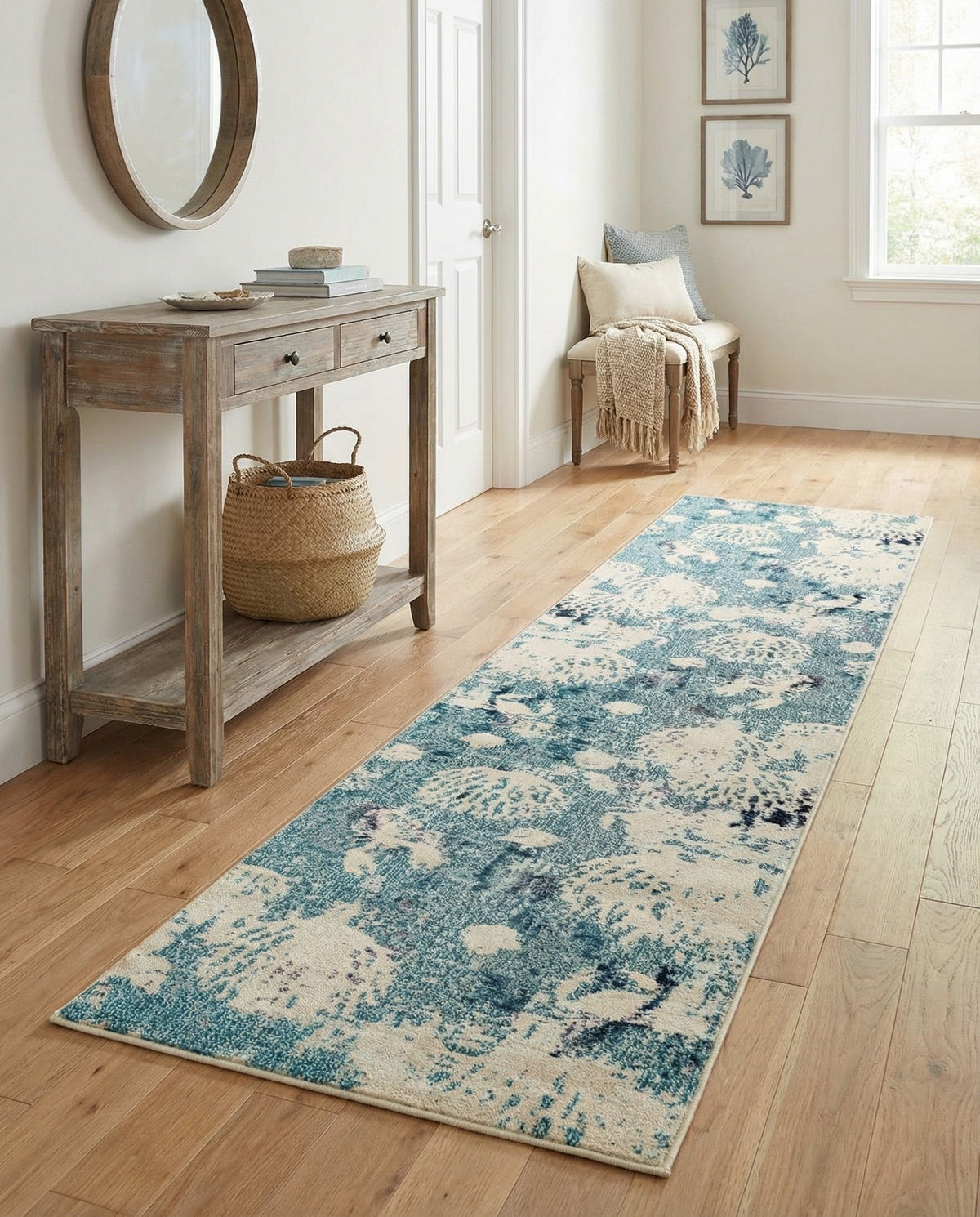 Sorrento Shores Collection Area Rug -  Vico Runner Light Blue  lifestyle 124