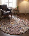 Heritage Elegance Collection Area Rug -  Louvre Round Multi  lifestyle 28