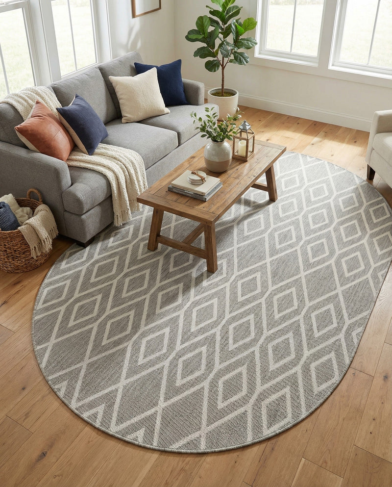Urban Oasis Rugs Collection Area Rug -  Boulevard (Gray Cream) Oval Gray Cream  lifestyle 41