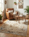Coastal Manor Collection Area Rug -  Pierpoint Rectangle Blue Cream  lifestyle 20