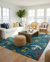 Seaside Haven Rugs Collection Area Rug -  Lighthouse Rectangle Navy Blue  lifestyle 13