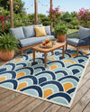 Caribbean Terrace Collection Area Rug -  Barbados Rectangle Blue  lifestyle 10