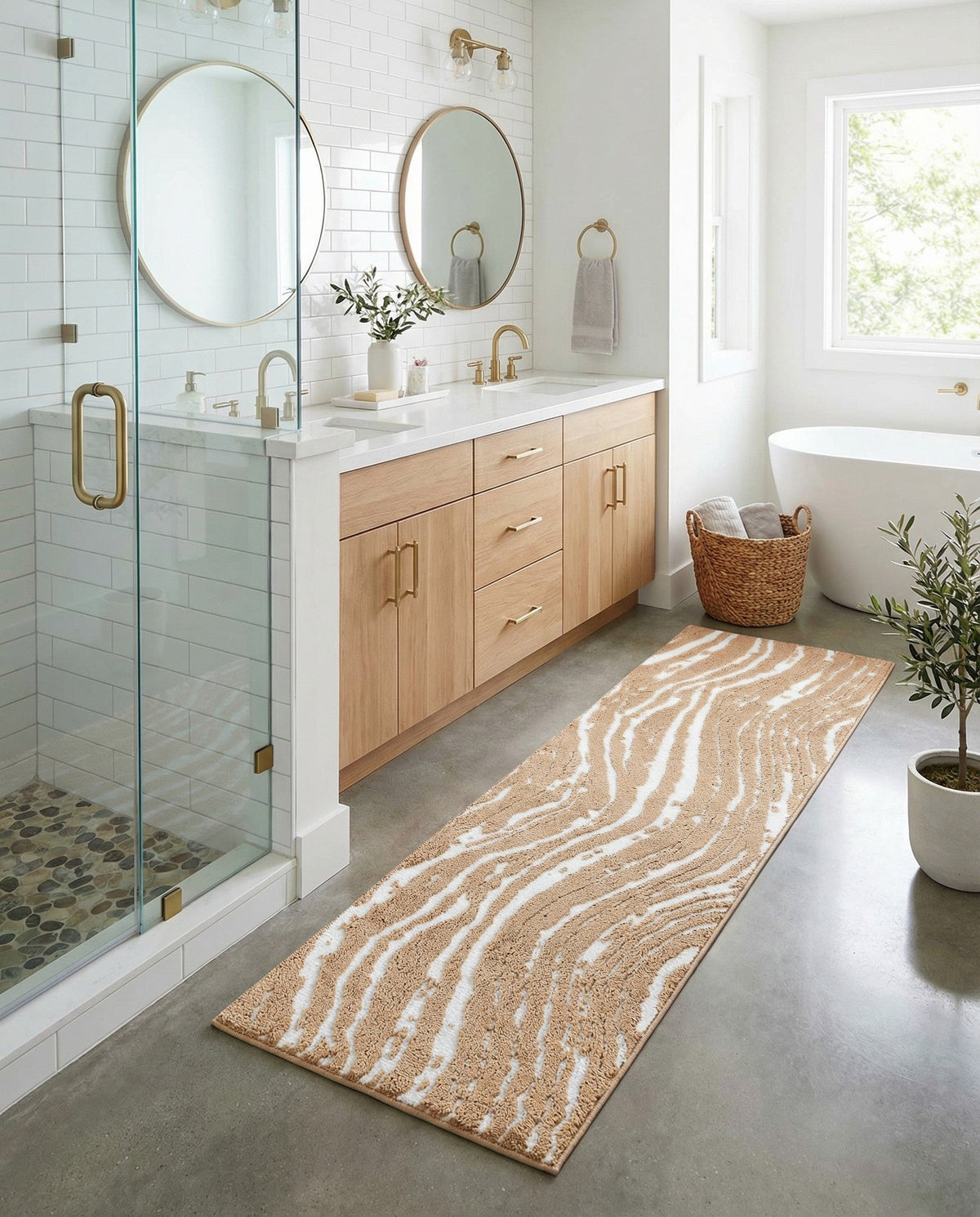 Sienna Collection Area Rug -  Garda Runner Caramel and Ivory  lifestyle 130