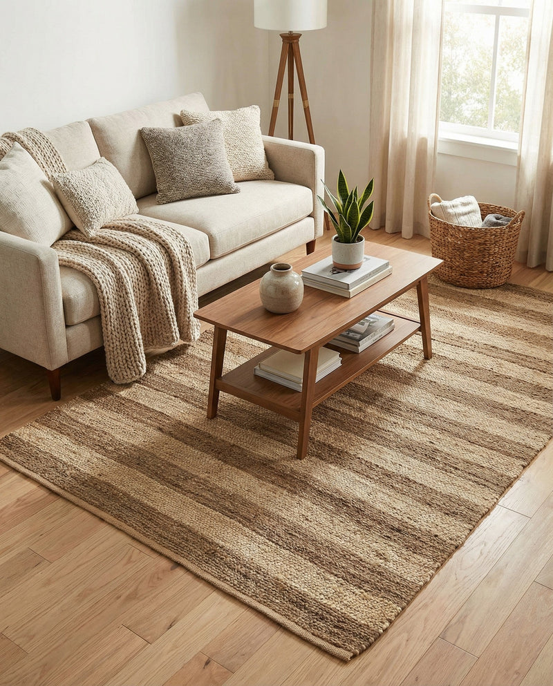 Woven Seaside Jute Collection Area Rug - Nantucket Rectangle Natural Ivory  lifestyle 60