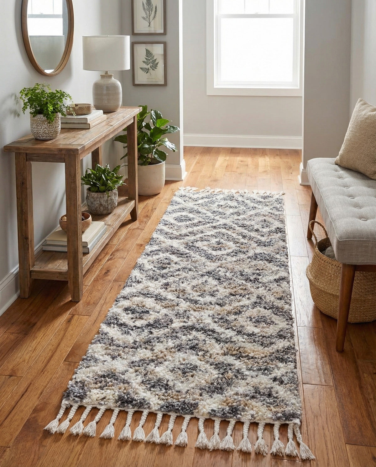 Cozy Cove Shag Collection Area Rug -  Dunes Runner Gray  lifestyle 97