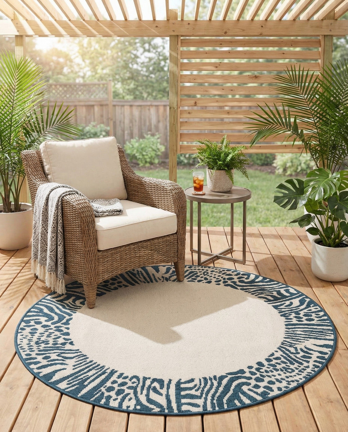 Savannah Escape Collection Area Rug - Serengeti Round Ivory  lifestyle 52
