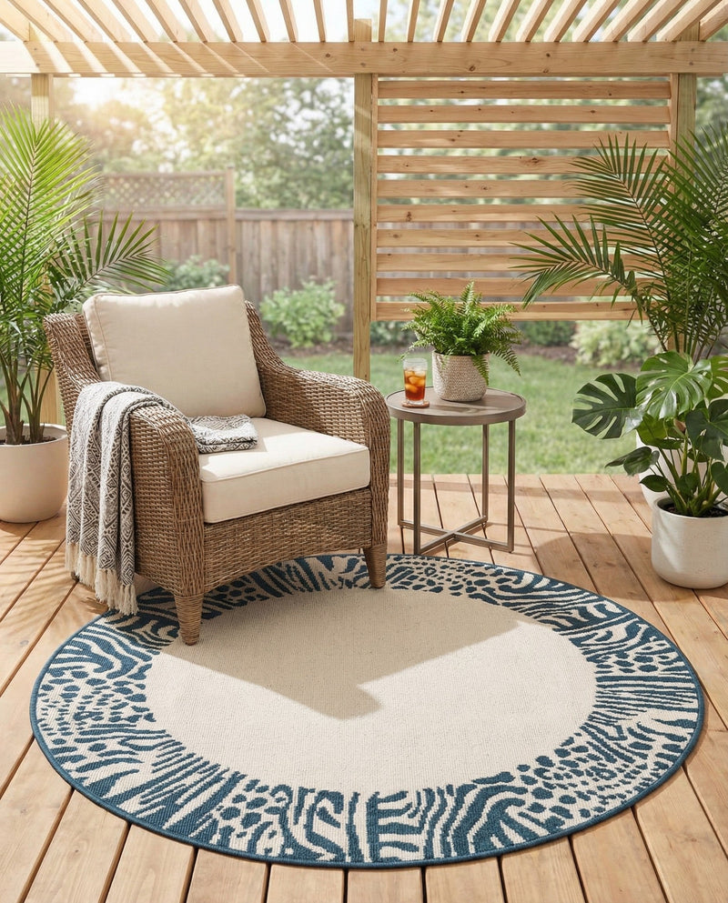 Savannah Escape Collection Area Rug - Serengeti Round Ivory  lifestyle 52
