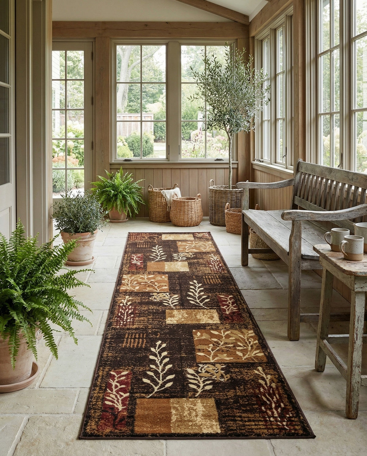 Bistro Lounge Collection Area Rug -  Affogato Runner Brown  lifestyle 78