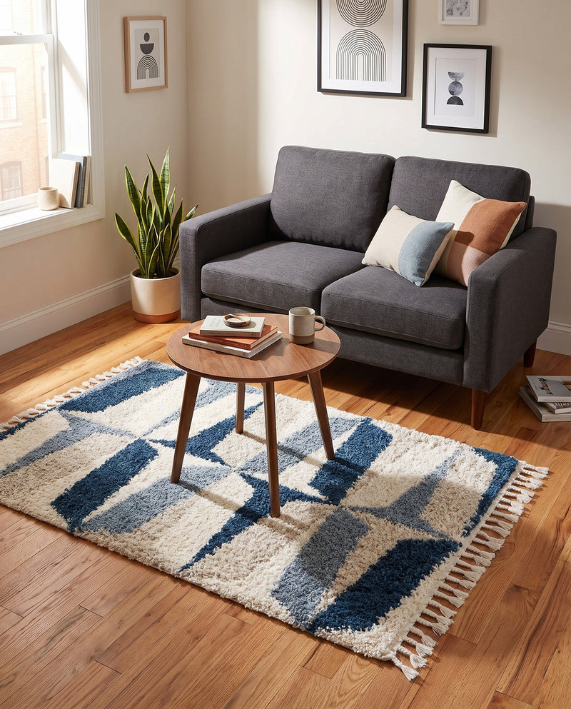 Cozy Cove Shag Collection Area Rug -  Tidewater Rectangle Blue  lifestyle 37