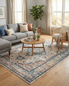 Seville Stripes Collection Area Rug - Cadiz (Blue) Rectangle Blue  lifestyle 4