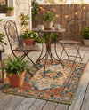 Patio Heritage Collection Area Rug -  Grove Rectangle Navy Blue and Rust Red  lifestyle 6