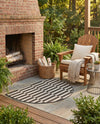 Seaside Stripes Collection Area Rug - Cabana (Charcoal) Hearth Charcoal  lifestyle 67