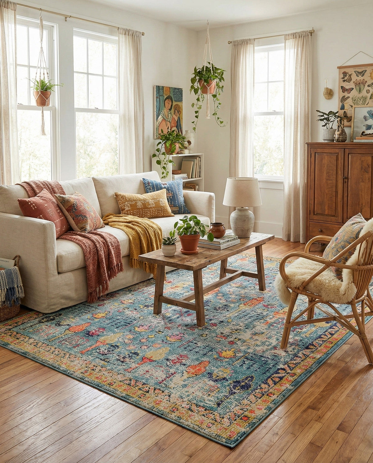 Sierra Collection Area Rug -  Shasta Rectangle Blue  lifestyle 35