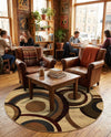 Bistro Lounge Collection Area Rug -  Macchiato Round Beige  lifestyle 28