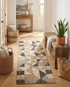 Benares Handwoven Jute Collection Area Rug -  Sarnath Runner Beige and Black  lifestyle 22