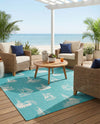 Seaside Haven Rugs Collection Area Rug -  Beachcomber Square Teal  lifestyle 83