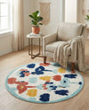 Caribbean Terrace Collection Area Rug -  StLucia Round White  lifestyle 32