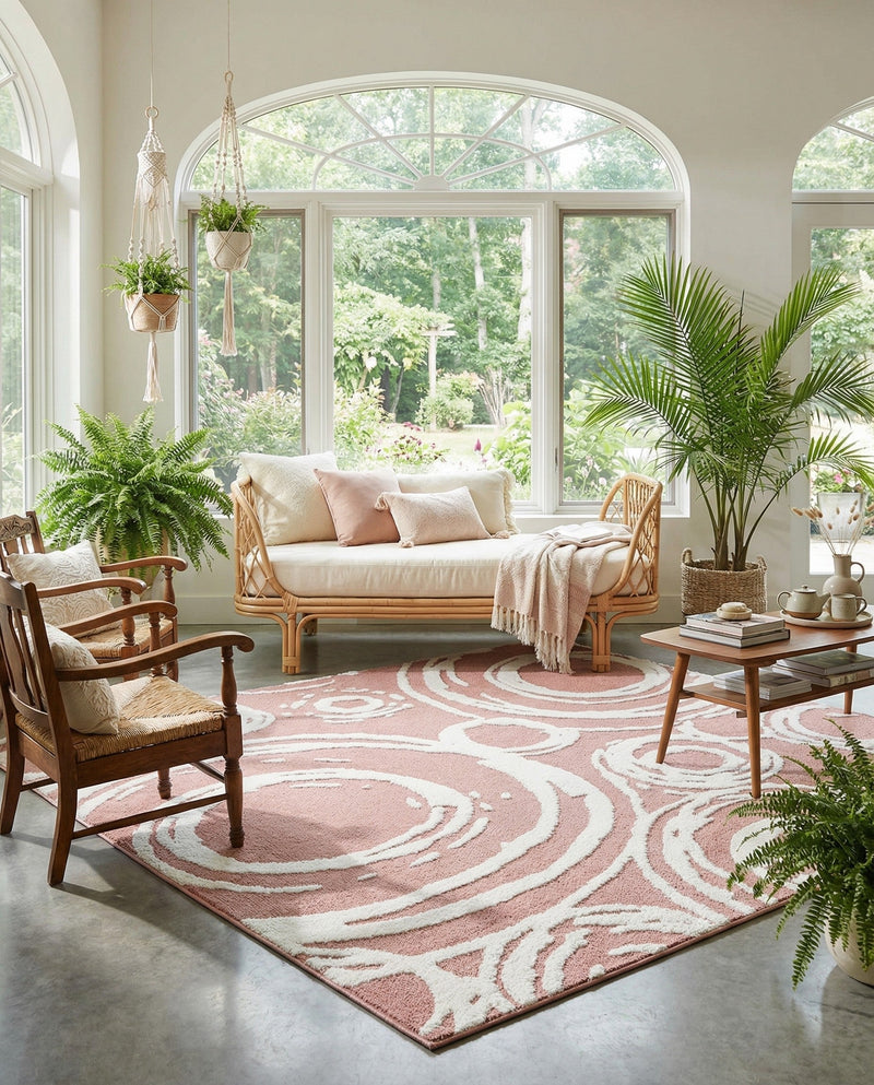 Sahara Chic Collection Area Rug -  Nubia Rectangle Pink  lifestyle 49