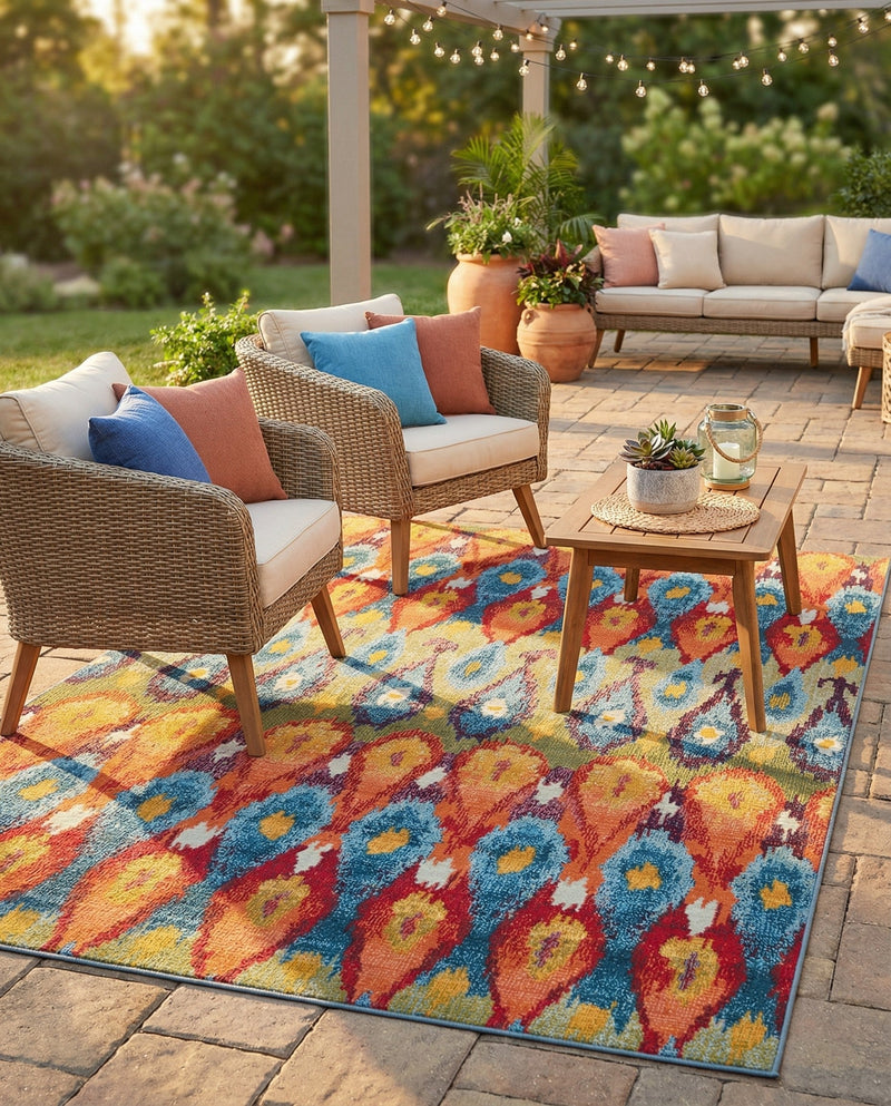 Urban Terrace Collection Area Rug -  Compass Rectangle Multi  lifestyle 20