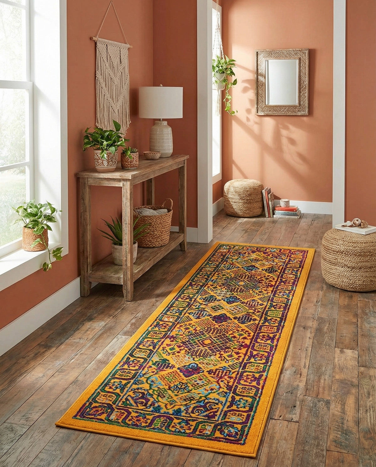 Caribbean Cove Collection Area Rug -  Mustique Runner Multi  lifestyle 128