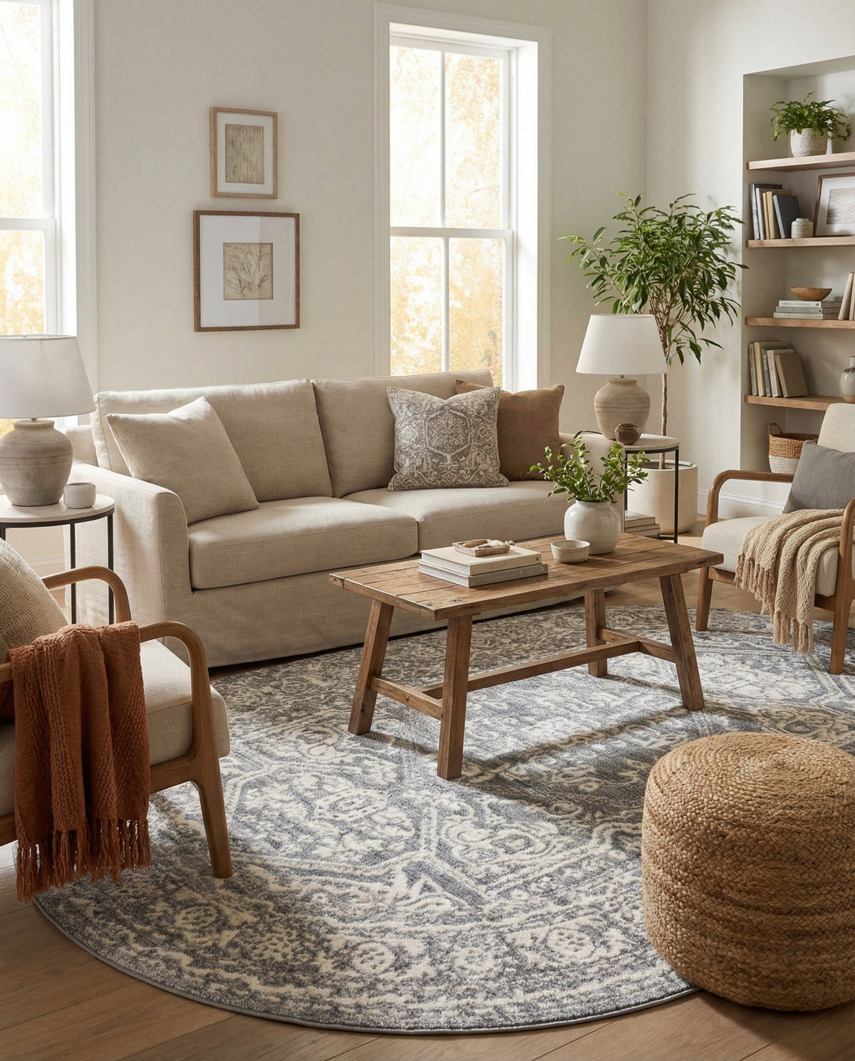 Charleston Elegance Collection Area Rug - Harborview Oval Gray  lifestyle 185