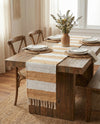 Tassel Trail Collection Area Rug - Pathway (Beige) Table Runner Beige  lifestyle 30