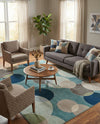 Chromatic Oasis Collection Area Rug -  Zephyr Rectangle Blue  lifestyle 33