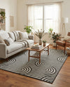 Urban Terrace Collection Area Rug -  Uptown Rectangle Black and White  lifestyle 6