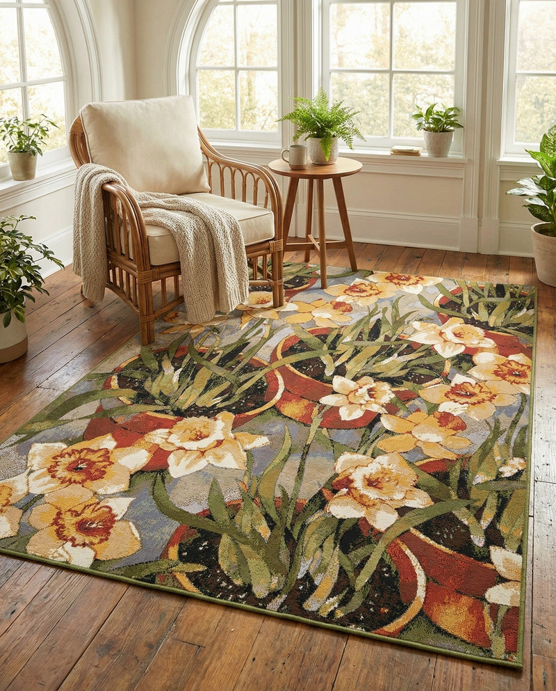 Seaside Blooms Collection Area Rug - Eden Rectangle Multi  lifestyle 16