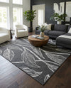 Seaside Blooms Collection Area Rug -  Evergreen (Ivory Charcoal) Square Ivory Charcoal  lifestyle 35