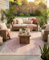 Desert Nomad Terrace Collection Area Rug - Sahara (Pink) Rectangle Pink  lifestyle 14