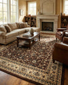 Isfahan Elegance Collection Area Rug - Naghsh-e Jahan (Brown) Rectangle Brown  lifestyle 15
