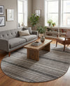 Jewel Oasis Collection Area Rug - Sapphire (Gray) Oval Gray  lifestyle 77