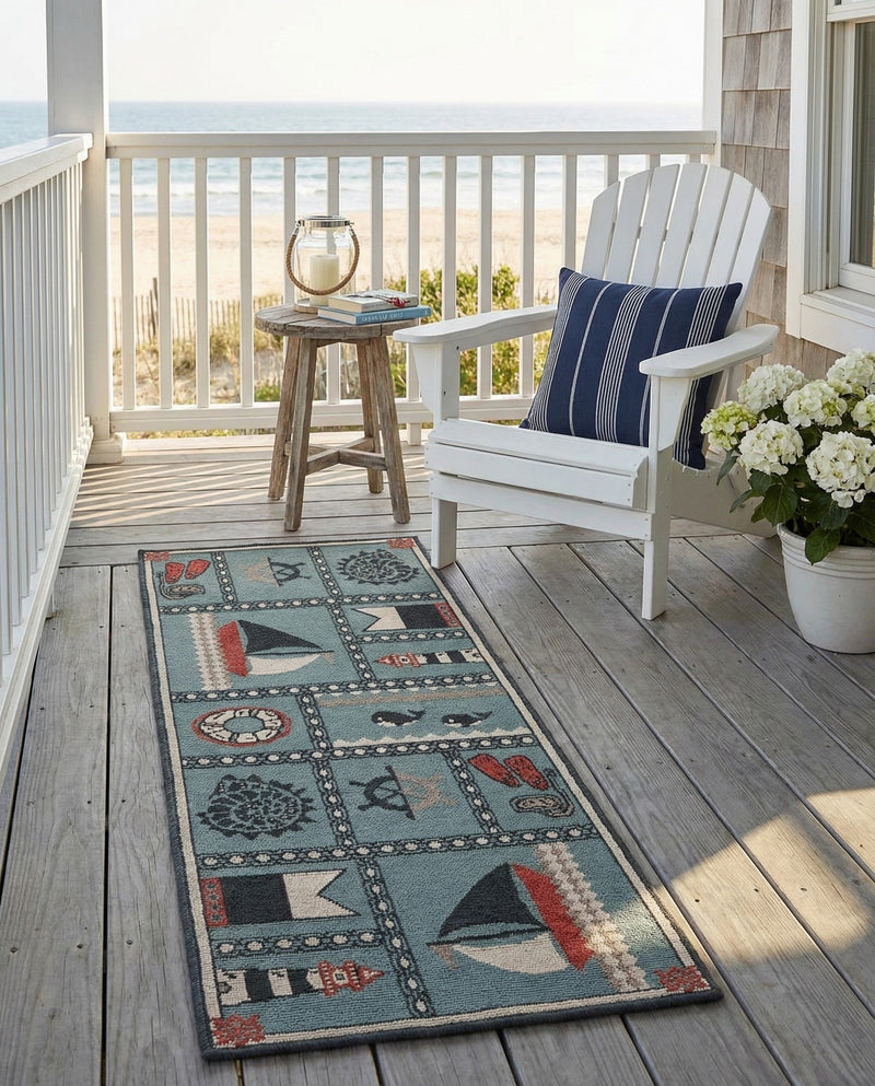 Seaside Haven Rugs Collection Area Rug -  Anchorage Runner Blue  lifestyle 67