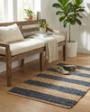 Woven Seaside Jute Collection Area Rug - Nantucket Rectangle Navy Ivory  lifestyle 28