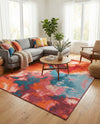 Urban Terrace Collection Area Rug -  Patio Rectangle Gray and Pink  lifestyle 16