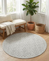 Garden Lattice Charm Collection Area Rug - Arbor (Grey) Round Grey  lifestyle 53