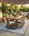 Patio Heritage Collection Area Rug -  Biloxi Rectangle Blue  lifestyle 28
