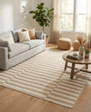 Seaside Stripes Collection Area Rug - Cabana (Taupe) Rectangle Taupe  lifestyle 21