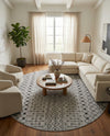Savannah Pergola Collection Area Rug -  Pergola (Gray) Round Gray  lifestyle 43