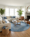 Urban Terrace Collection Area Rug -  Chelsea (Blue) Round Blue  lifestyle 68