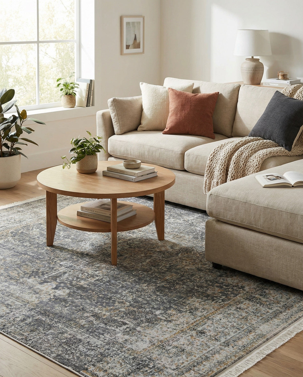 Caribbean Breeze Collection Area Rug -  Utila Square Fume Gray  lifestyle 82