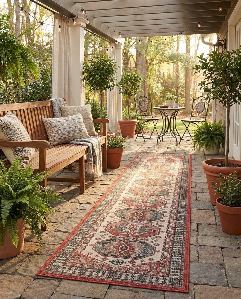 Patio Heritage Collection Area Rug - Veranda Runner Multi  lifestyle 65