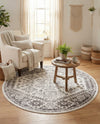 Cambridge Classics Collection Area Rug -  Fitzwilliam (Cream) Round Cream  lifestyle 64
