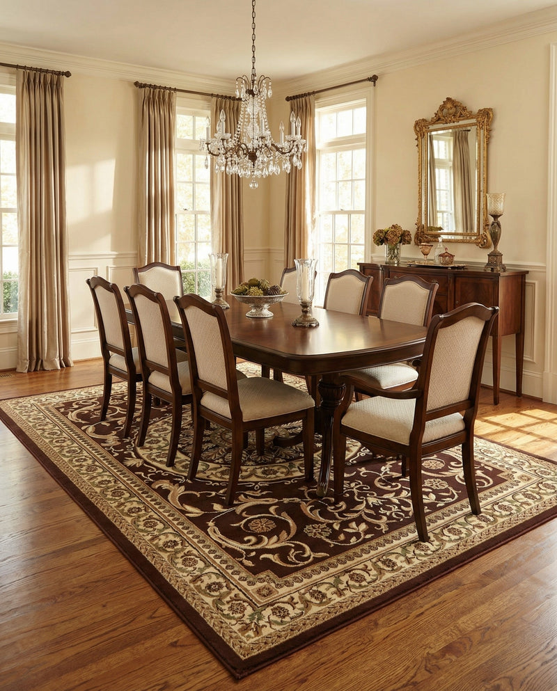 Versailles Elegance Collection Area Rug -  Montreuil Rectangle Brown  lifestyle 78