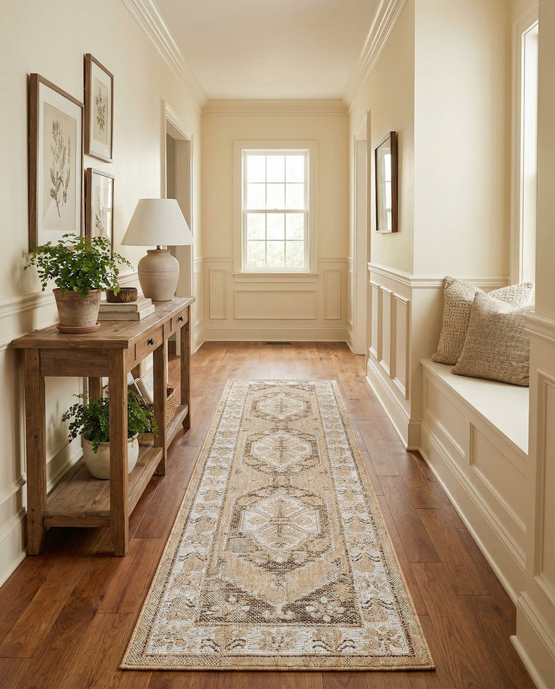 Patio Heritage Collection Area Rug -  Augusta (Natural) Runner Natural  lifestyle 17