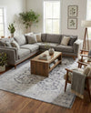 Heritage Elegance Collection Area Rug -  Miramar Rectangle Charcoal  lifestyle 29