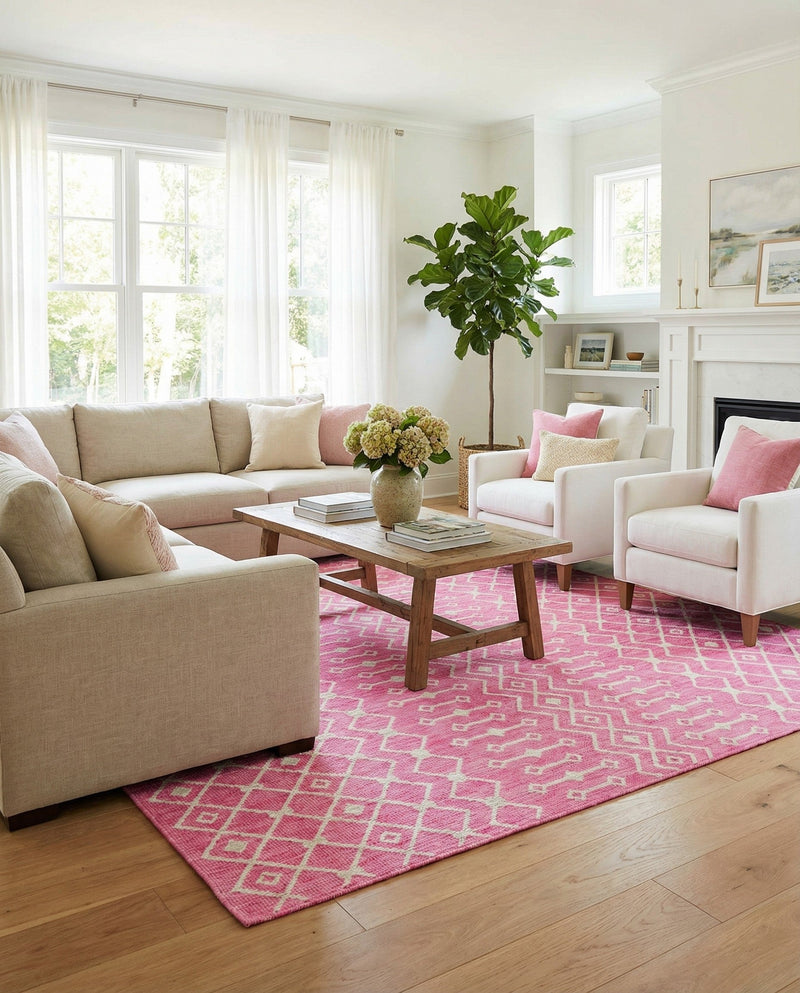 Savannah Pergola Collection Area Rug -  Pergola (Fuschia) Rectangle Fuschia  lifestyle 3