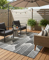 Urban Terrace Collection Area Rug -  Bronx Square Black and White  lifestyle 44